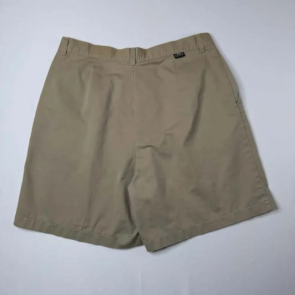 Lee Casuals Vintage Pleated Chino Shorts Tan Size 18 MED